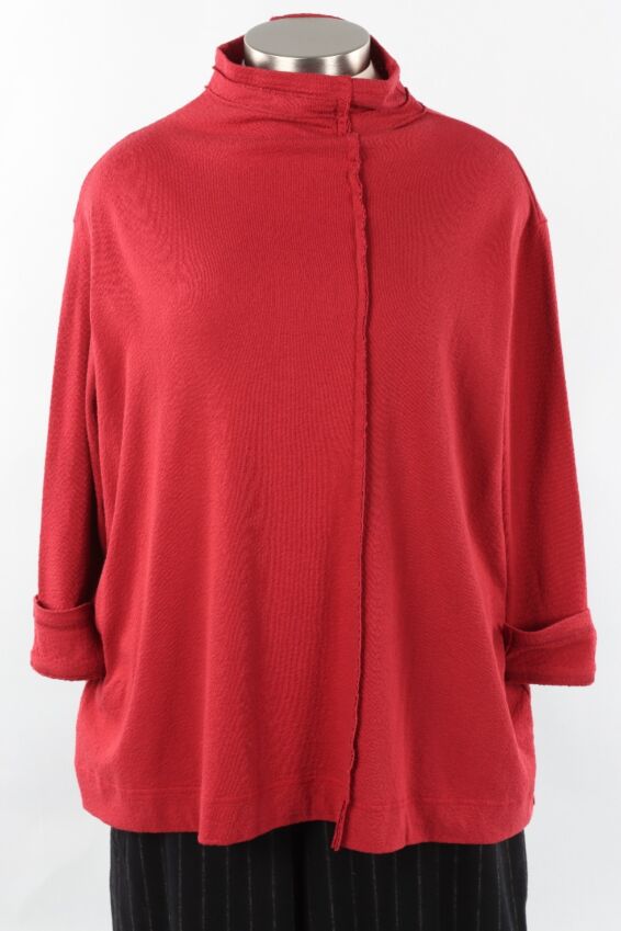 Mock Neck Tunic - Red