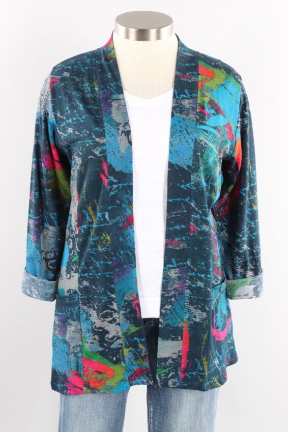 Open Front Jacket Plus - Xenia Print
