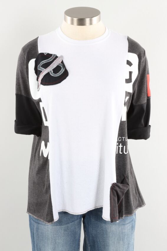 Squiggle Tee - White & Black #16