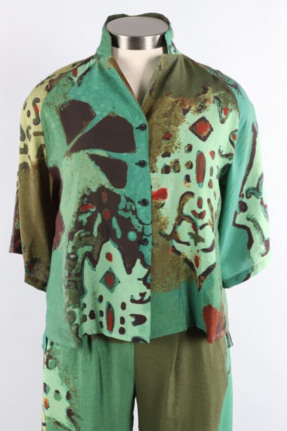 Notch Collar Shirt - Forest Pine