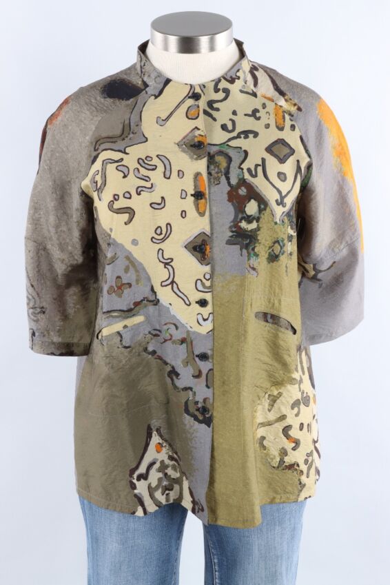 Long Button Jacket - In a Fog