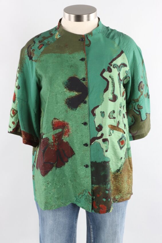 Long Button Jacket - Forest Pine