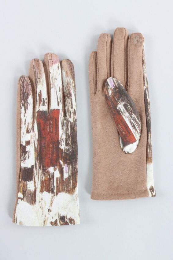 DigiPrint Rustic Door Gloves - Tan