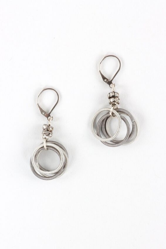 Crystal Multi Loop Earring - Silver & Slate