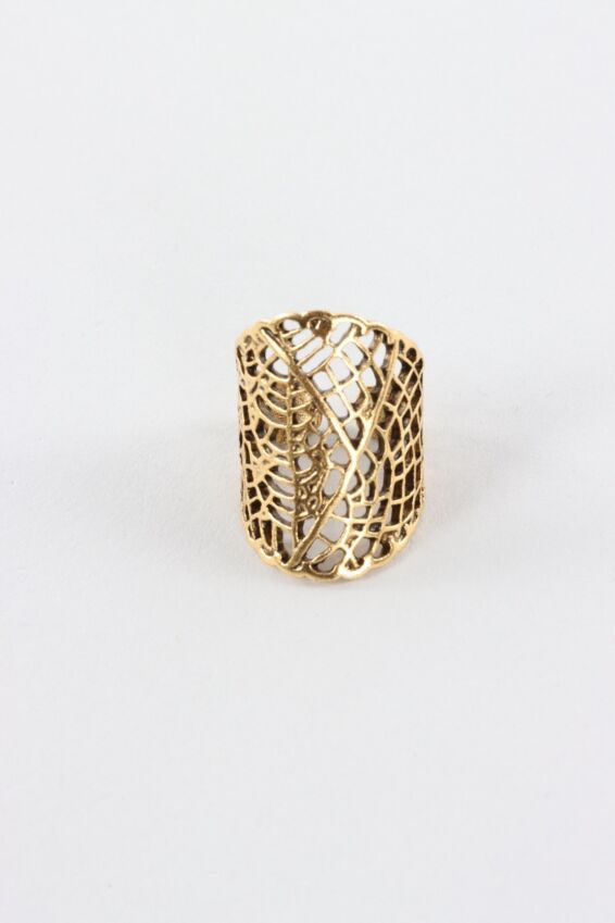 Lace Leaf Ring - Gold
