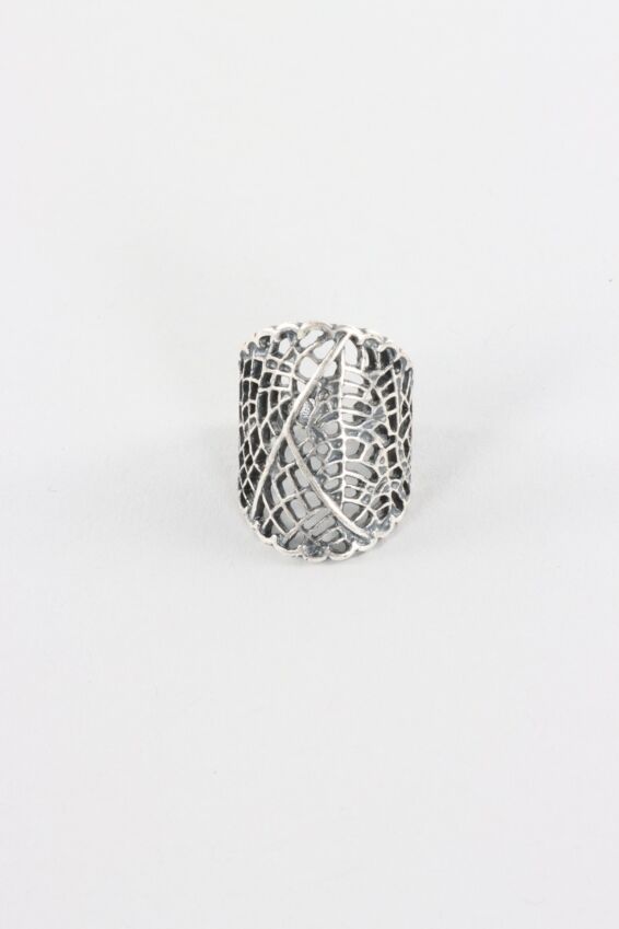 Lace Leaf Ring - Silver