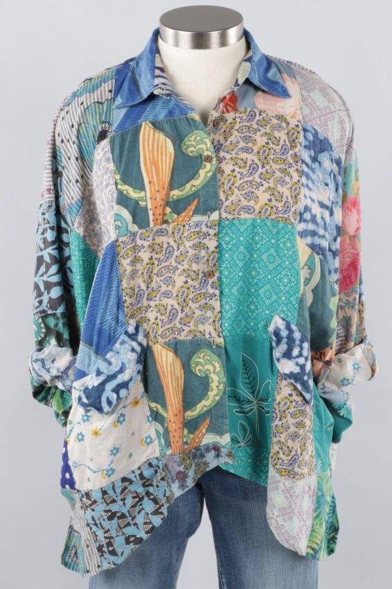 Patchwork Sunrise Top - Blue Multi #6