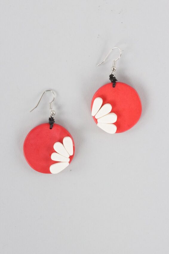 He Loves Me Earrings - Red