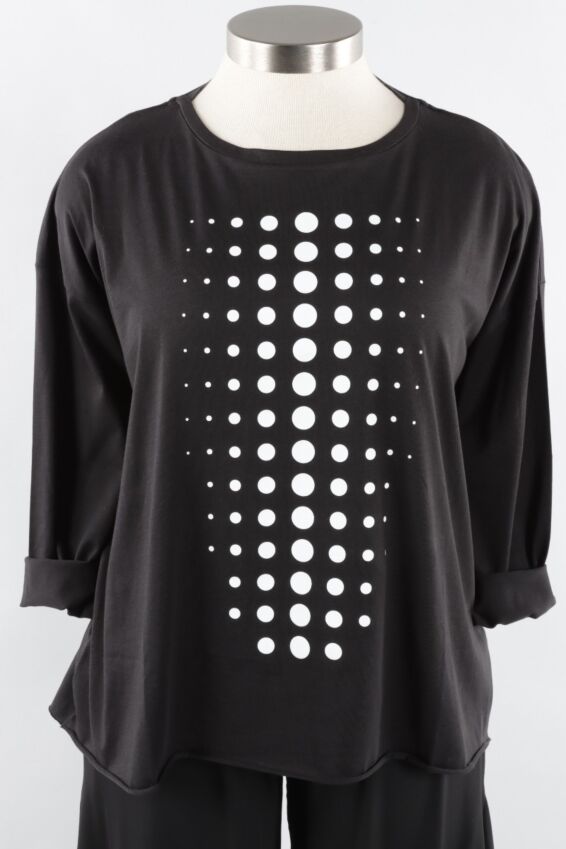 Boxy Dot Tee - Black & White