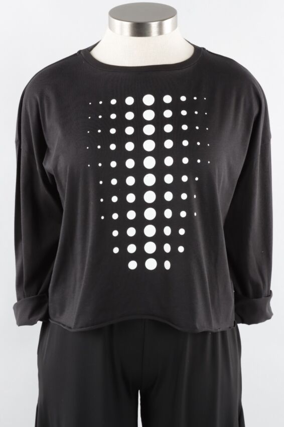 Mini Boxy Dot Tee - Black & White