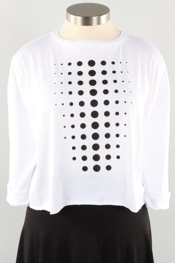 Mini Boxy Dot Tee - White & Black