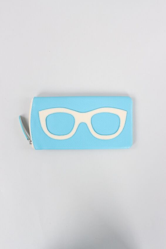 Eyeglass Case - Aegean Blue & Bone