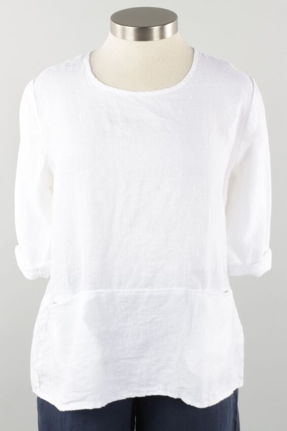 Pocket Pullover - White Linen