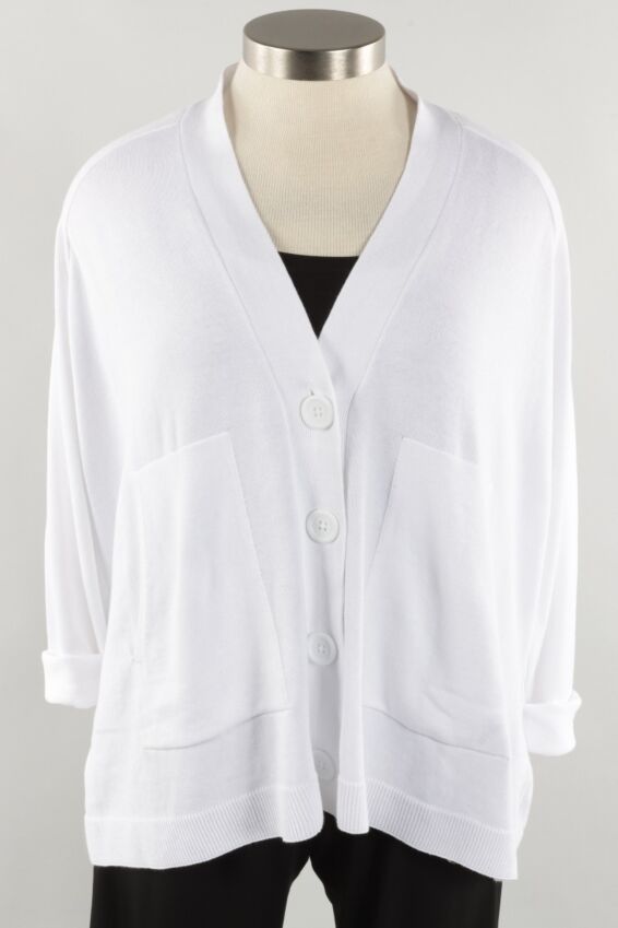 Varsity Cardigan - White