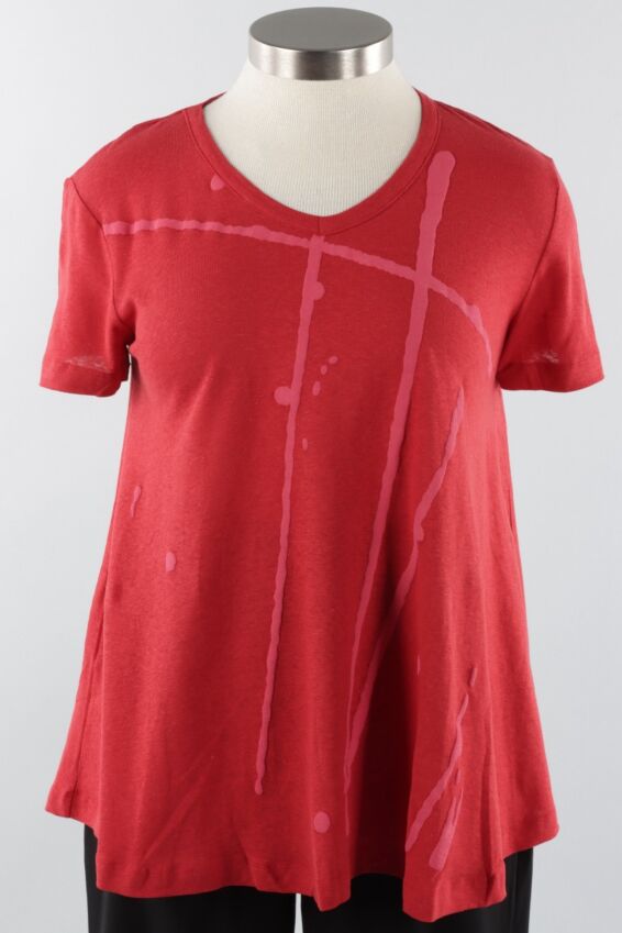 Brushstroke Tee - Red