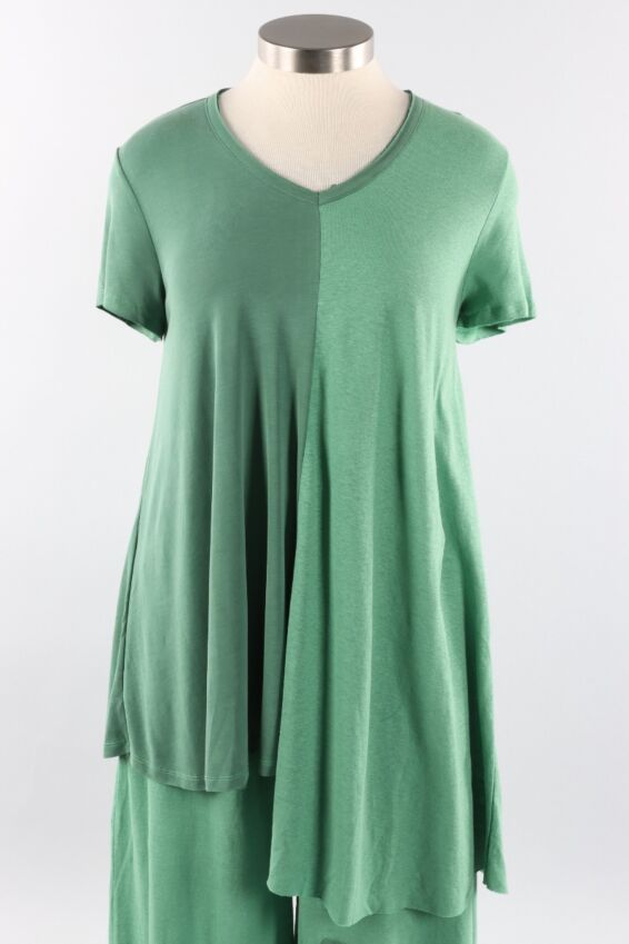 Asymmetrical Tunic Top - Green