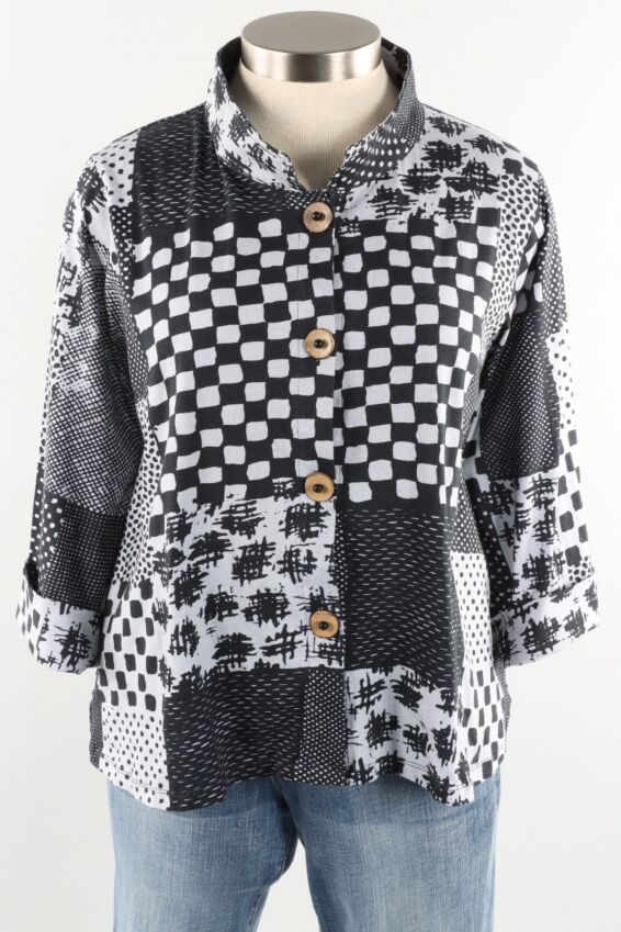 Patch Jacket - Black & Grey