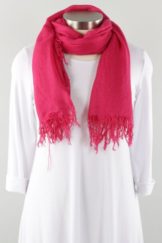 Tissue Solid Scarf - Raspberry