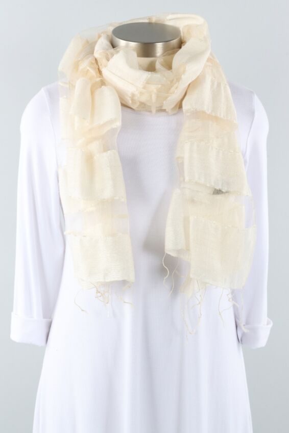 Silk Blend Scarf - Coconut