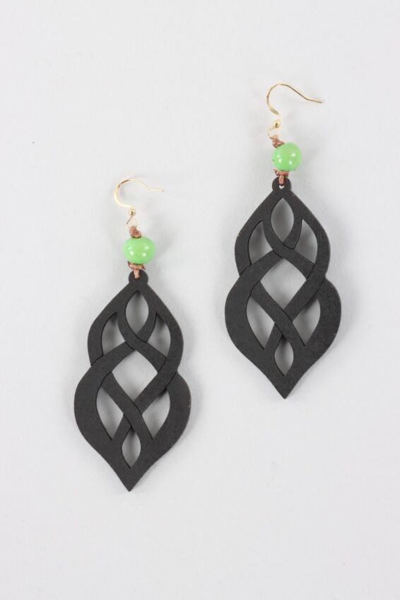 Kate Earring - Onyx & Mint