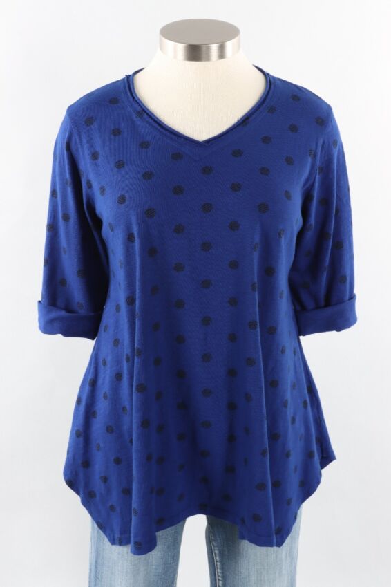 A-Line Tunic Plus - Nightblue Squiggle Dot