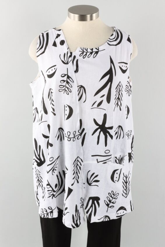 Leaf Tank Top - White