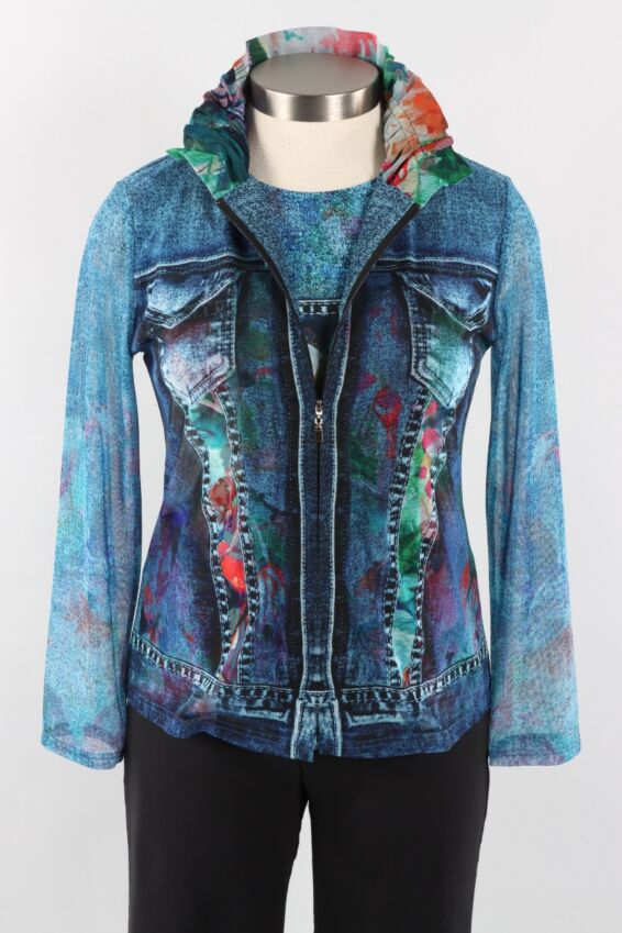 Tropical Mesh Jacket - Denim