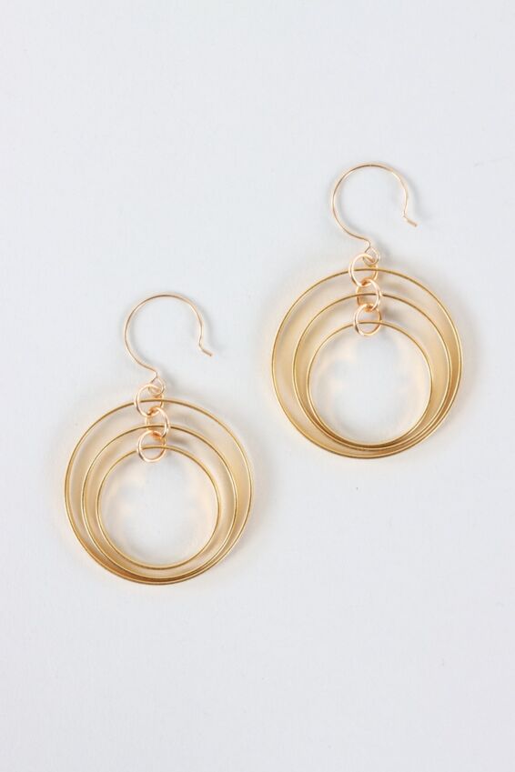 Golden Astrolabe Earrings - Gold