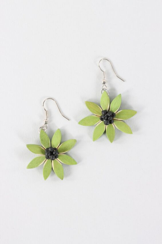 Amaya Flower Earring - Lime