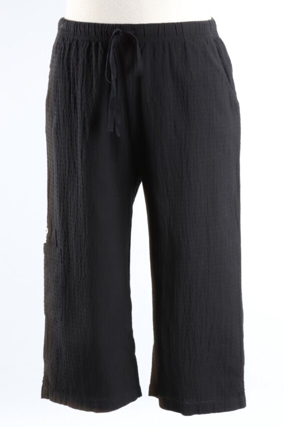 Side Pocket Capri - Black