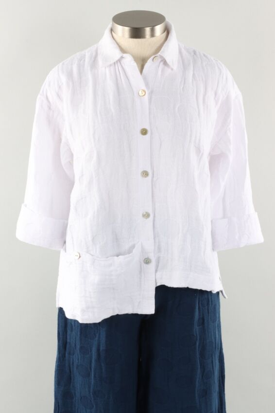 Relaxed Button Front - White