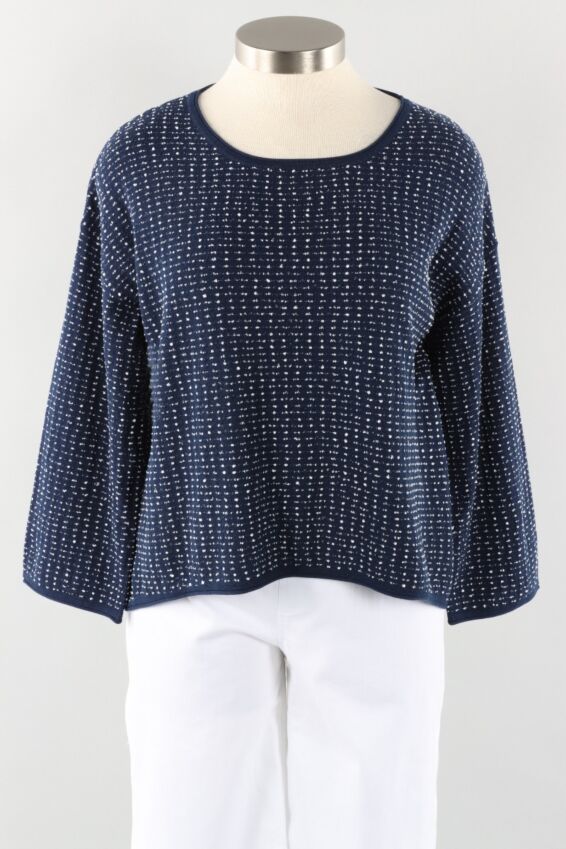 Random Pullover - Navy Textured Dot