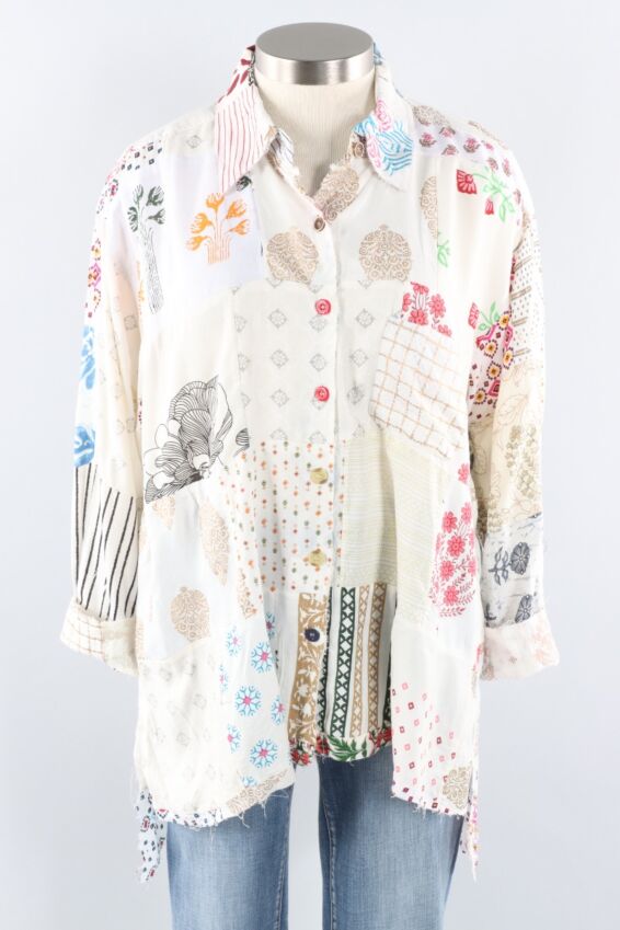Patchwork Sunrise Top - Parchment #2