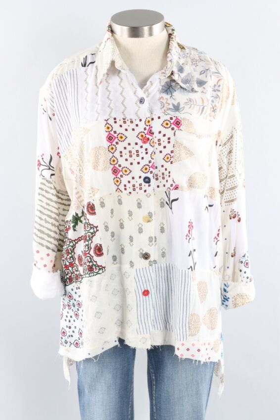 Patchwork Sunrise Top - Parchment #4
