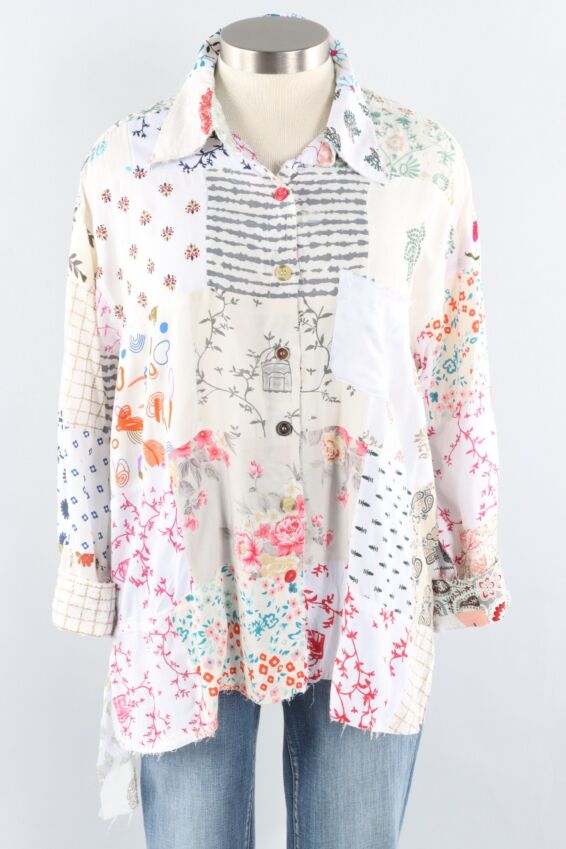 Patchwork Sunrise Top - Parchment #5