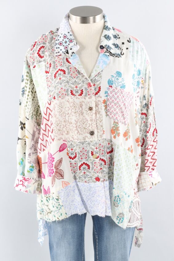 Patchwork Sunrise Top - Parchment #6