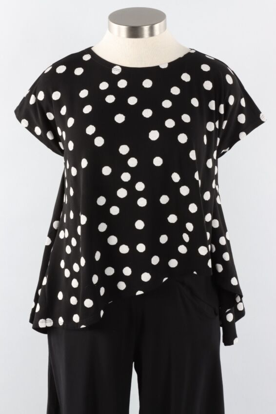 Ashley Top - Black Minidots