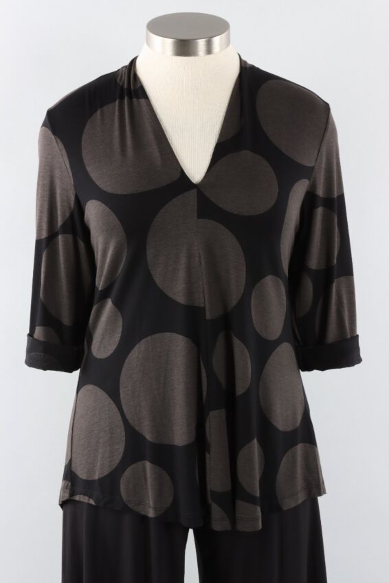 V-Neck Top - Brown