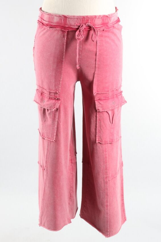 Drawstring Cargo Pant - Cherry