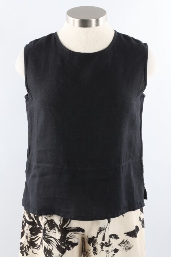 Basic Tank - Black Light Linen
