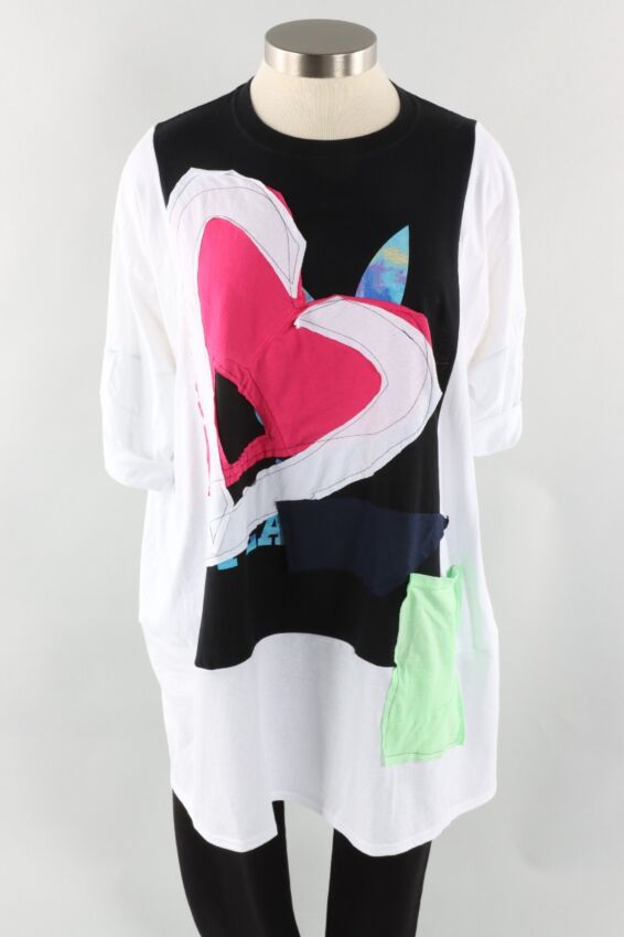 Floating Heart Tunic - Black & White #7