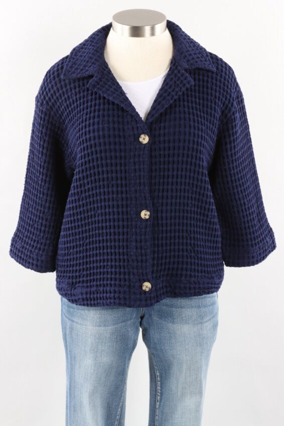 Waffle Jacket - Navy