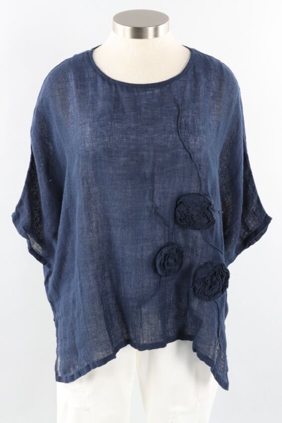 Rose Pullover Plus- Navy