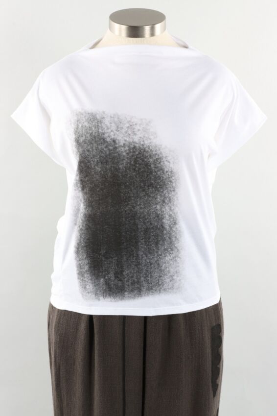 Boatneck Tee - White & Black