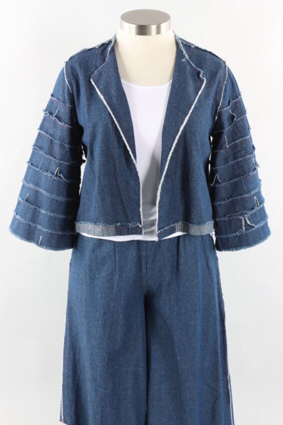Ruffle Jacket - Denim