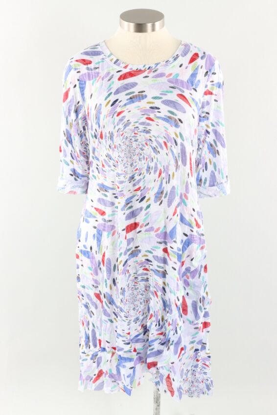 Layered Hem Dress Plus - Purple Multi