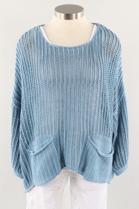 Crochet Pullover - Lagoon