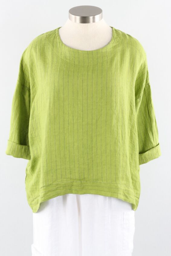 High Low Pullover - Kiwi Stripe