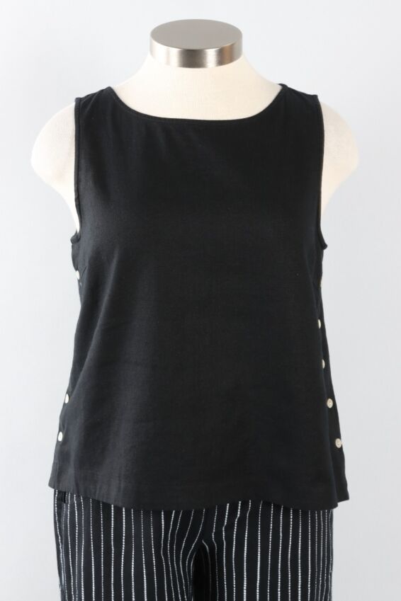 Side Button Tank - Black 