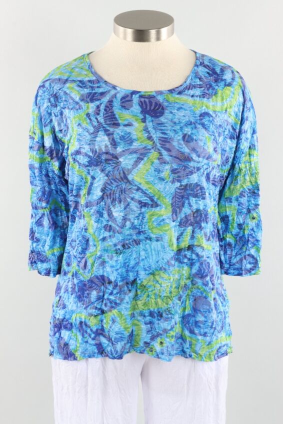 Button Back Top - Blue